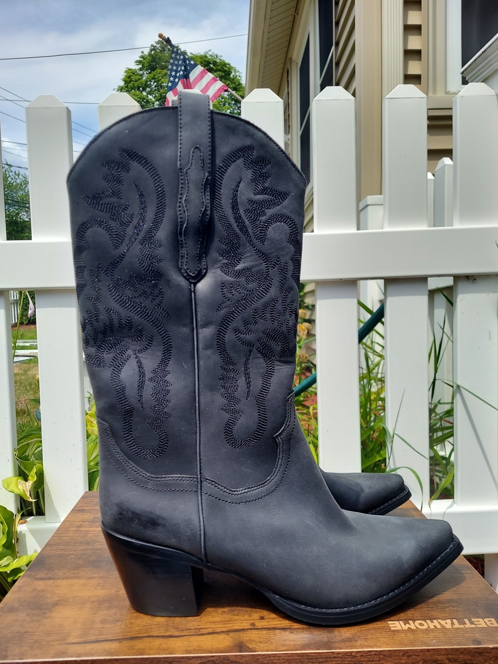 Jeffery Campbell Dagget Black Western Mid-Calf Cowgirl Boots Womens Size 11 NWOT